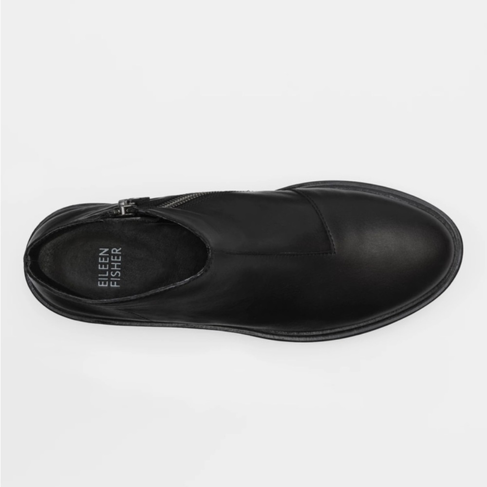 Eileen Fisher Nann Wedge Bootie in Leather Size 9 Sz 9 NIB New in box Black - Picture 4 of 12